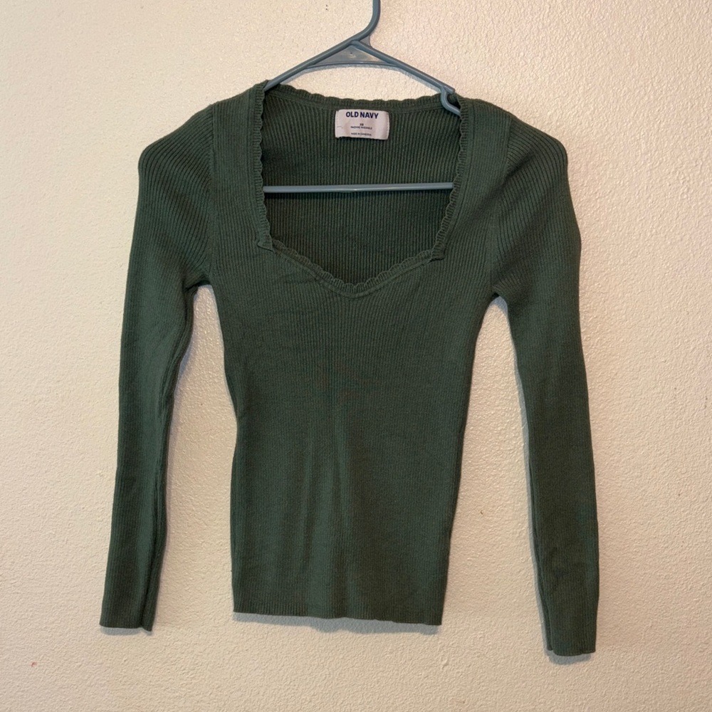 Old Navy Women's Deep‎ Green Long Sleeve Tee